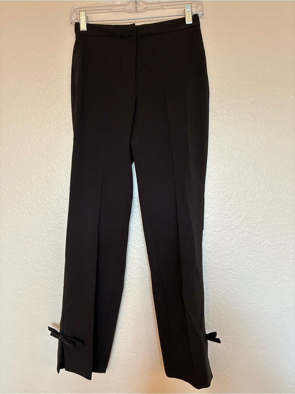 NWT Zara Black Women's Dress Pants with Ankle Bow Detail Size XS High Waisted
